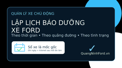 Minh họa cách lập lịch bảo dưỡng xe Ford
